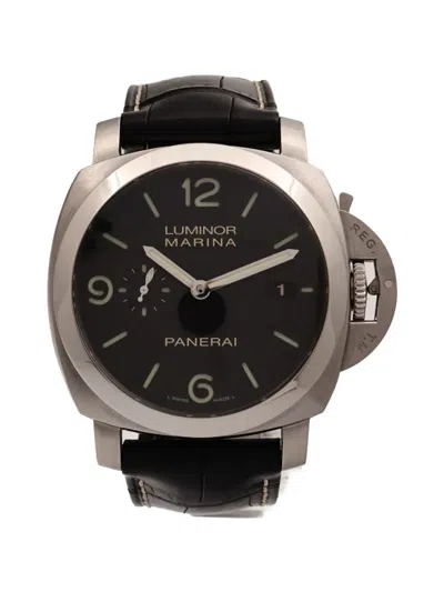 Pre-owned Panerai Luminor Marina 44mm Watch In Black