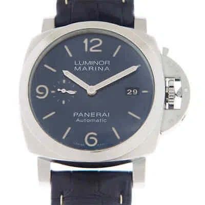 Pre-owned Panerai Luminor Marina Automatic Blue Dial Men's Watch Pam01313