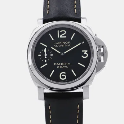 Pre-owned Panerai Luminor Marina Pam00510 Manual Winding Black Stainless Steel Men's Wristwatch 44 Mm