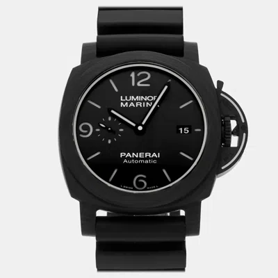 Pre-owned Panerai Luminor Marina Pam01118 Black Carbon Automatic Men's Watches 44mm