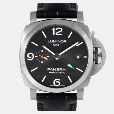 Pre-owned Panerai Luminor Marina Pam01971 Automatic Black Stainless Steel Men's Wristwatch 44 Mm