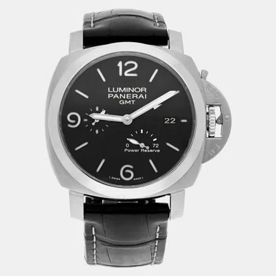 Pre-owned Panerai Luminor Pam00321 Automatic Black Stainless Steel Men's Wristwatch 44 Mm