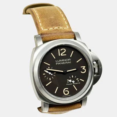 Pre-owned Panerai Luminor Pam00797 Manual Black Titanium Men's Wristwatch 44mm In Brown