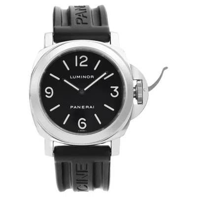 Pre-owned Panerai Luminor Stainless Steel Black Dial Hand Wind Mens Watch Pam00002