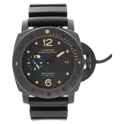 Pre-owned Panerai Luminor Submersible 1950 3 Days Carbotech Black Dial Mens Watch Pam00616