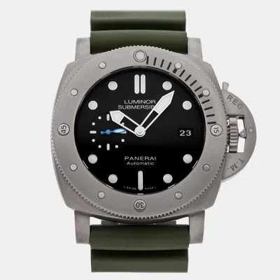 Pre-owned Panerai Luminor Submersible 1950 3 Days Pam 1305 Black Titanium Automatic Men's Watch 47mm