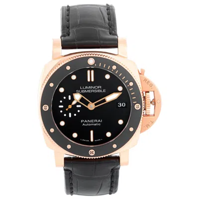 Pre-owned Panerai Luminor Submersible Men's Rose Gold Watch Pam 684 In Red