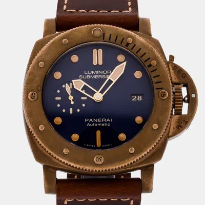 Pre-owned Panerai Luminor Submersible Pam00671 Blue Bronze Automatic Men's Watches 47mm