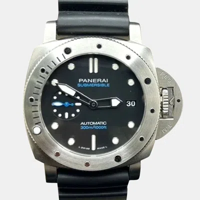 Pre-owned Panerai Luminor Submersible Pam00973 Automatic Black Stainless Steel Men's Wristwatch 42 Mm