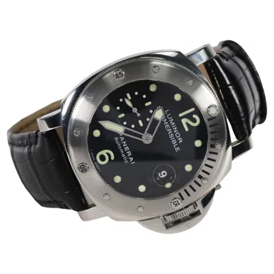 Pre-owned Panerai Luminor Submersible Steel Black Dial Automatic Men's 42mm Watch Pam01024