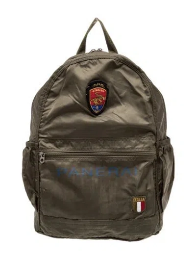 Pre-owned Panerai Nylon Backpack In Green