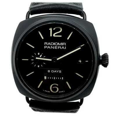 Pre-owned Panerai Pam 384, Radiomir Ceramic Eight Days Power Reserve, 3 Rewinding Barrels In Multi