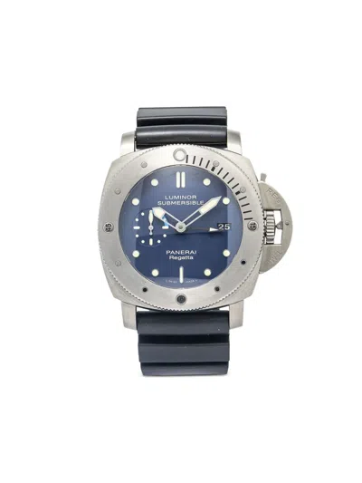 Pre-owned Panerai  Luminor Submersible 47mm In Blue