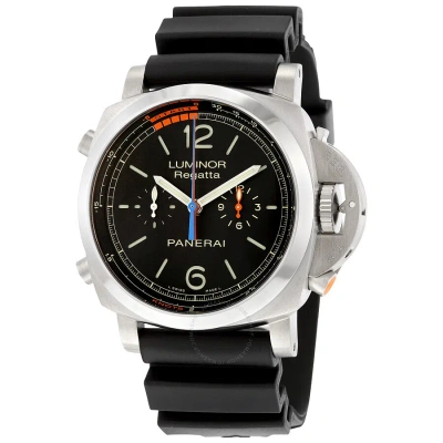 Panerai Luminor 1950 3 Day Chrono Flyback Regatta Black Dial Men's Watch Pam00526 In Black / Grey