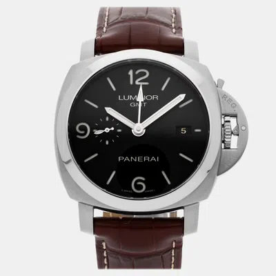 Pre-owned Panerai Luminor 1950 3 Days Gmt Pam 320 In Black