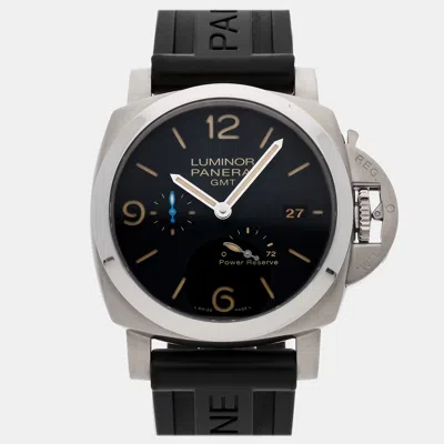 Pre-owned Panerai Luminor 1950 3 Days Gmt Power Reserve Pam 1321 In Black