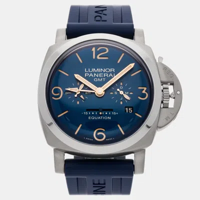Pre-owned Panerai Luminor 1950 Equation Of Time Gmt Boutique Exclusive Pam 670 Blue Manual Winding T