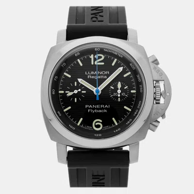 Pre-owned Panerai Luminor 1950 Flyback Regatta Pam 253 44 Mm In Black