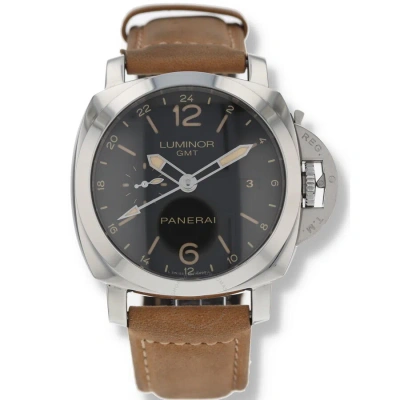 Panerai Luminor 1950 Gmt Black Dial Men's Watch Pam00531 In Black / Brown