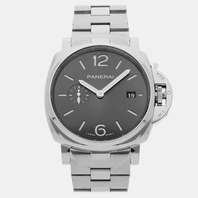 Pre-owned Panerai Luminor Due Pam 1387 42 Mm In Gray