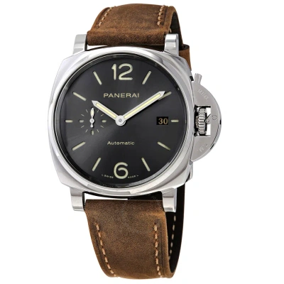 Panerai Luminor Automatic Grey Dial Men's Watch Pam00904 In Brown / Grey