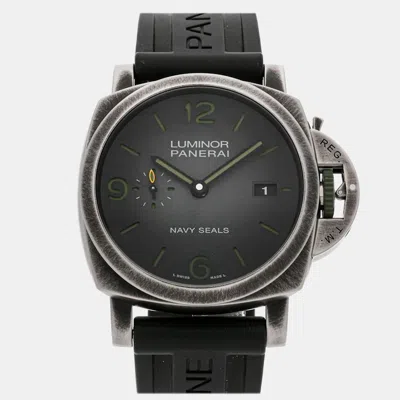 Pre-owned Panerai Luminor Marina Navy Seals Pam 1412 In Gray