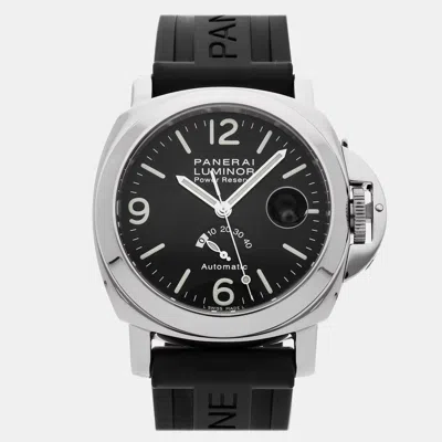 Pre-owned Panerai Luminor Power Reserve Pam 27 Automatic Men's Wristwatch 44 Mm In Black