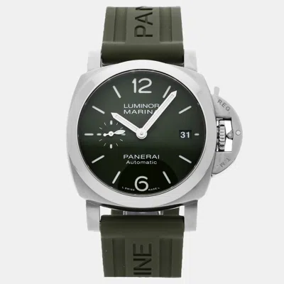 Pre-owned Panerai Luminor Quaranta Verde Militare Pam 1304 In Green