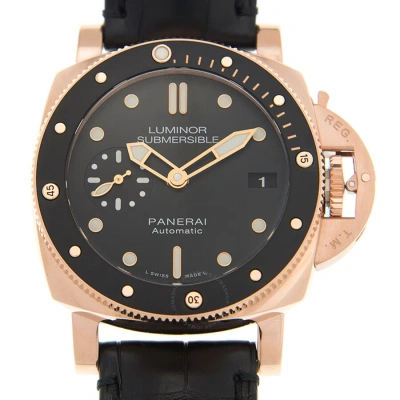 Panerai Luminor Submersible 1950 Black Dial Men's Watch Pam00684 In Gold