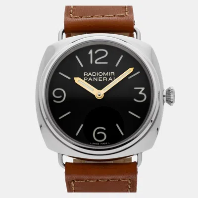 Pre-owned Panerai Radiomir 1938 Pam 232 Brown Manual Winding Stainless Steel Men's Wristwatch 47 Mm