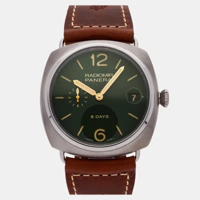 Pre-owned Panerai Radiomir 8 Days Pam 735 In Green