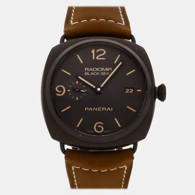 Pre-owned Panerai Radiomir Black Seal Pam 505 Brown Automatic Composite Men's Wristwatch 45 Mm