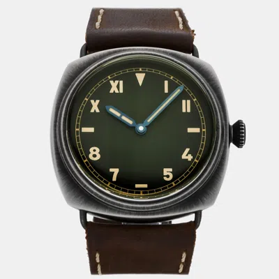 Pre-owned Panerai Radiomir Brunito Esteel Manual Pam 1349 Green Manual Winding Stainless Steel Men's