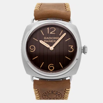 Pre-owned Panerai Radiomir Eilean Pam 1243 Manual Winding Men's Watch45 Mm In Brown