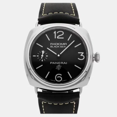 Pre-owned Panerai Radiomir Pam 754 Black Manual Winding Stainless Steel Men's Wristwatch 45 Mm