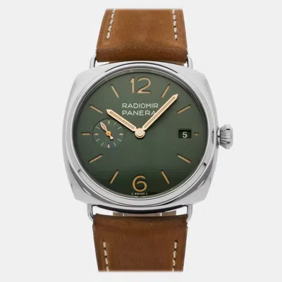 Pre-owned Panerai Radiomir Quaranta Pam 1386 In Green