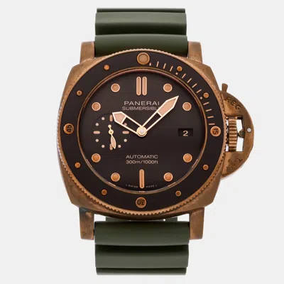 Pre-owned Panerai Submersible Bronzo Pam 968 In Brown