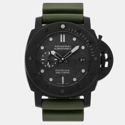Pre-owned Panerai Submersible Marina Militare Pam 47 Mm In Black