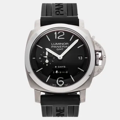 Pre-owned Panerai Luminor 1950 8 Days Gmt Pam 233 Manual Winding 44 Mm In Black