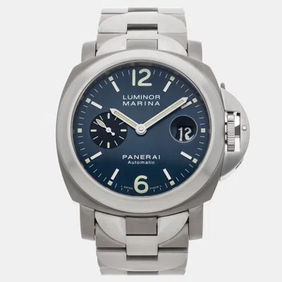 Pre-owned Panerai Luminor Marina Pam 91 44 Mm In Gray