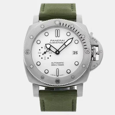 Pre-owned Panerai Submersible Quarantaquattro Bianco Pam 1226 In White