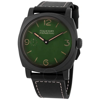 Panerai Radiomir 48mm Hand Wind Military Green Dial Ceramic Men's 48 Mm Watch Pam00997