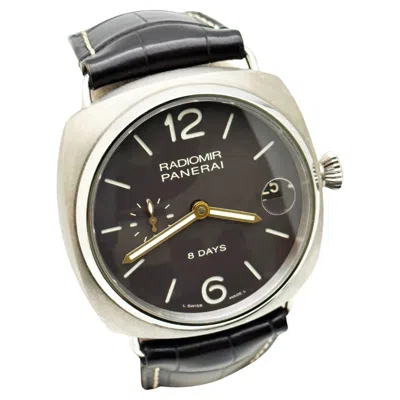 Pre-owned Panerai Radiomir 8 Days Pam00346 Pam 346 Titanium Black Leather Strap 45mm