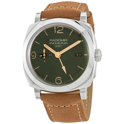 Panerai Radiomir Gmt Military Green Dial Men's Watch Pam00998 In Brown / Gold Tone / Green / Rose / Rose Gold Tone