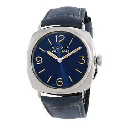 Pre-owned Panerai Radiomir Officine 45mm Automatic Blue Dial Men's Watch Pam01383