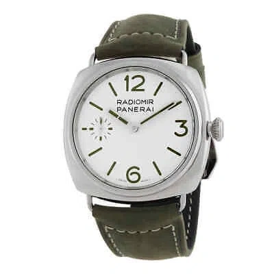 Pre-owned Panerai Radiomir Officine 45mm Hand Wind White Dial Men's Watch Pam01384