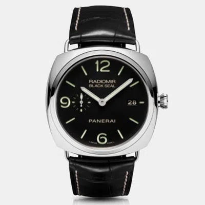 Pre-owned Panerai Radiomir Pam00388 Automatic Black Stainless Steel Men's Wristwatch 45 Mm
