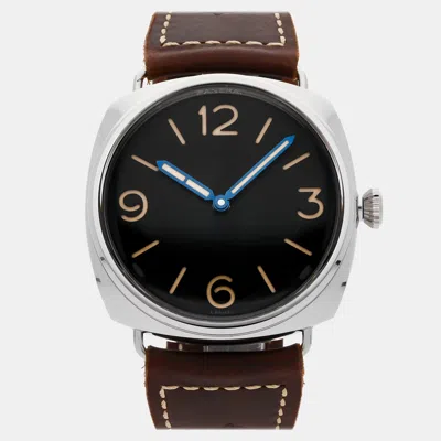 Pre-owned Panerai Radiomir Pam00721 Black Stainless Steel Manual Winding Men Wristwatch 47mm