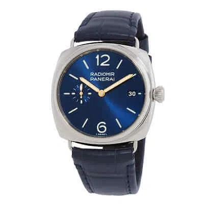 Pre-owned Panerai Radiomir Quaranta 40 Automatic Blue Dial Men's Watch Pam01293