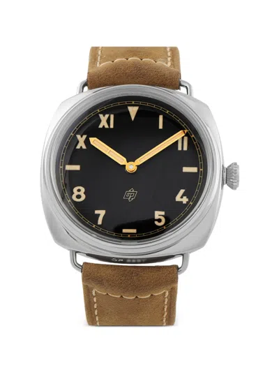 Pre-owned Panerai Stainless Steel 47mm Pam In Brown